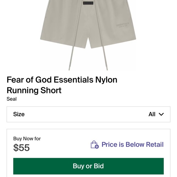 Essentials Cream Athletic Shorts with Elastic Waistband - Picture 4 of 4